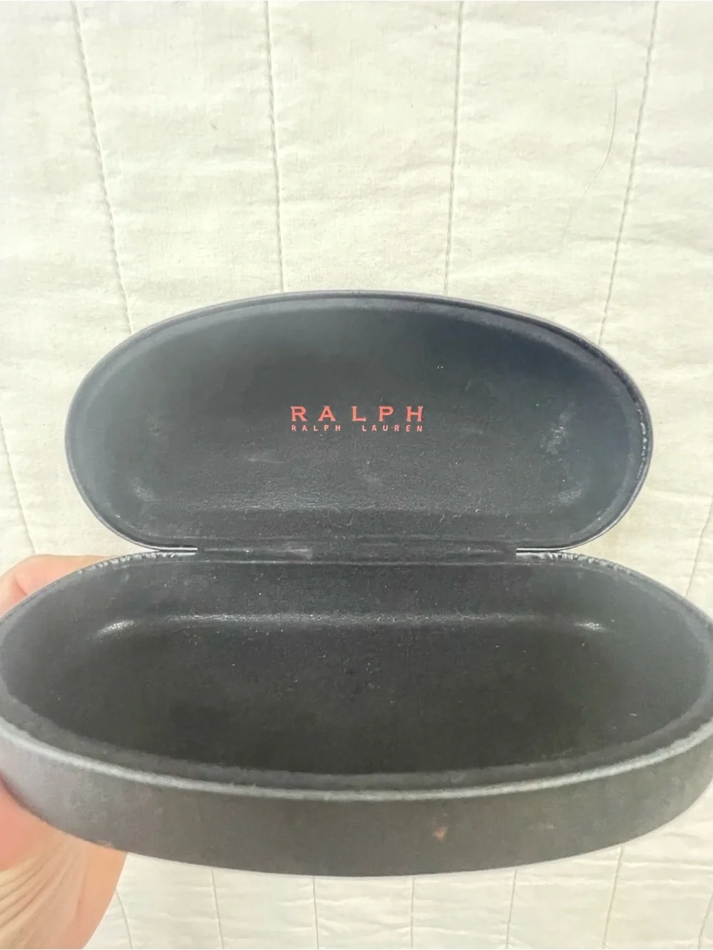 Ralph Lauren Black Sunglass Case with Red Logo